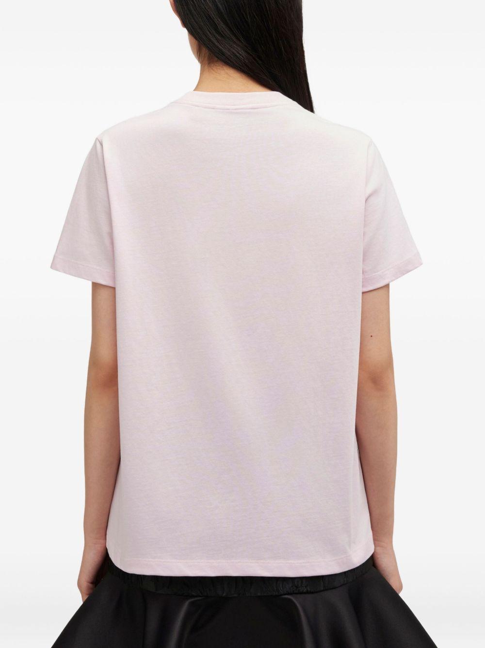 GANNI T-shirt rosa con stampa cane 