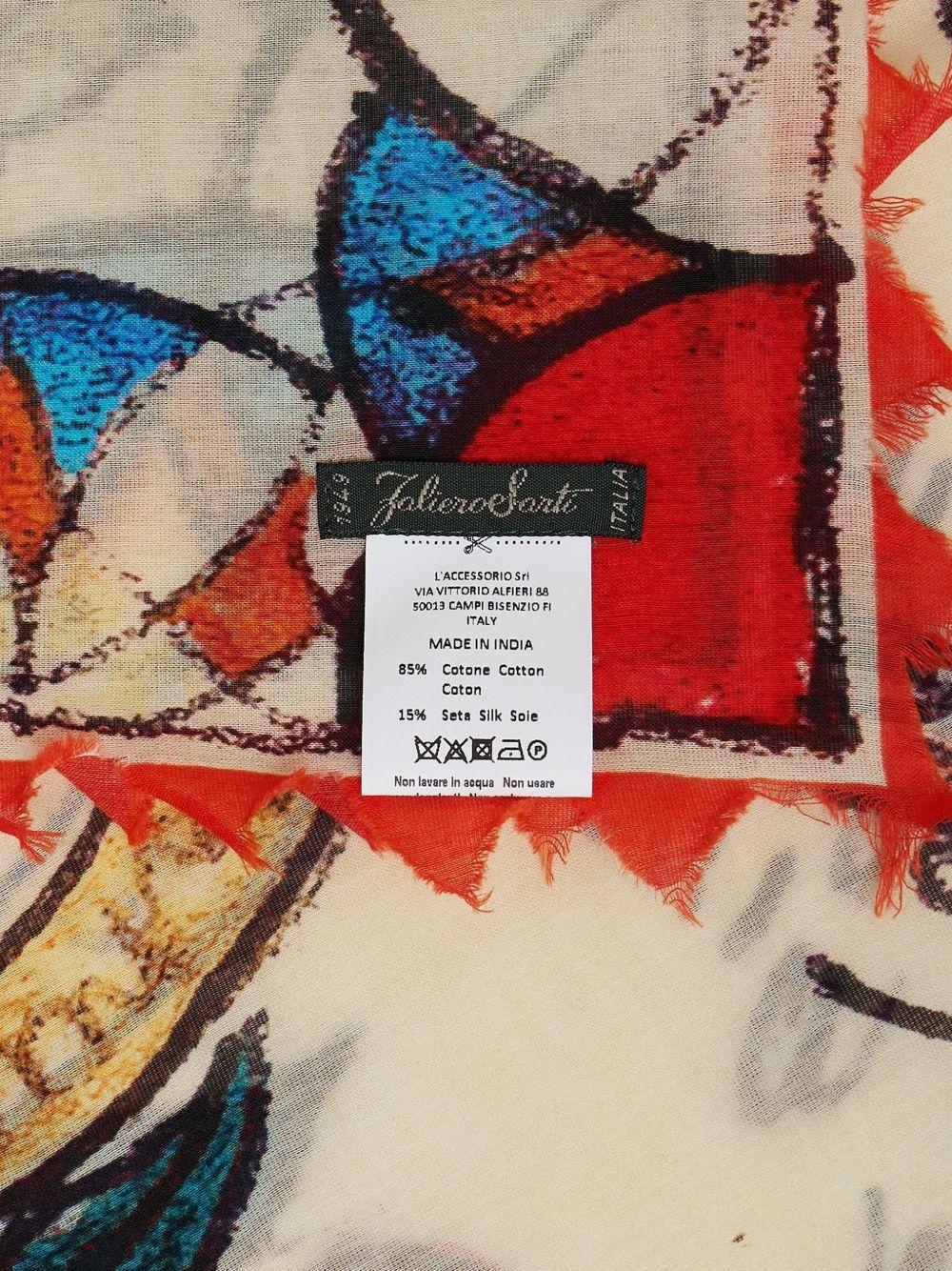 FALIERO SARTI Foulard Mara in cotone misto seta con stampa 
