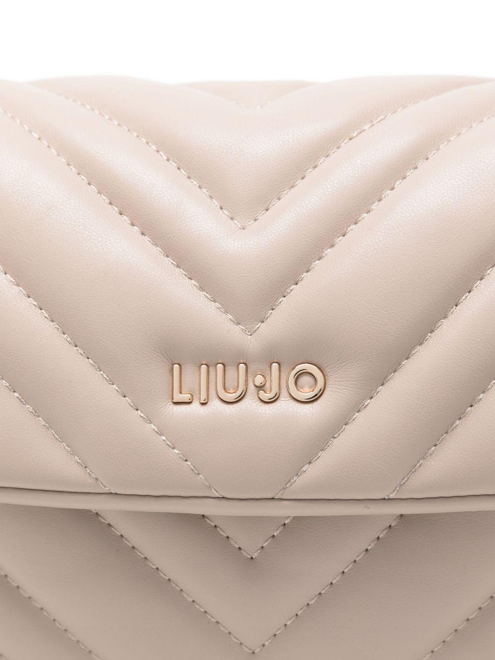 LIUJO Borsa trapuntata panna con logo 