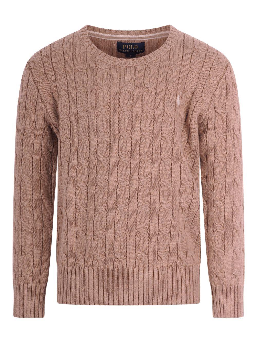 POLO RALPH LAUREN Maglia in cotone marrone chiaro 