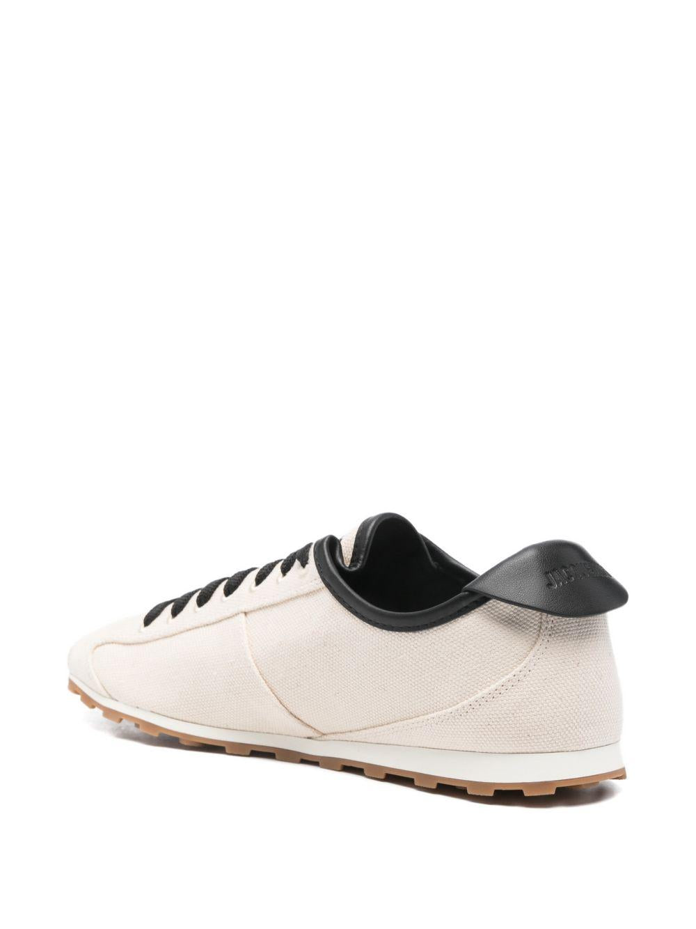 JACQUEMUS Sneakers Tennis beige in cotone organico 