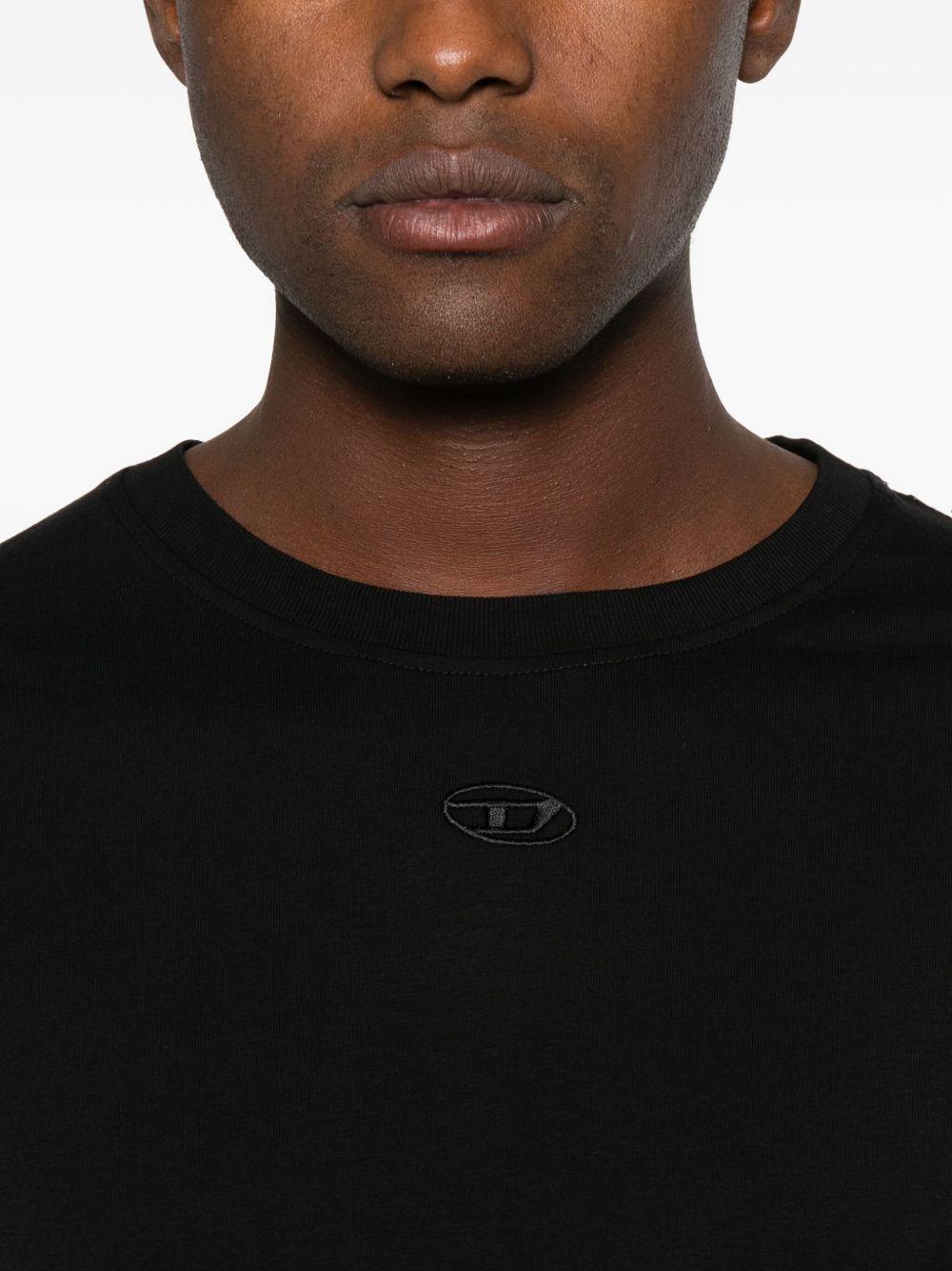DIESEL T-shirt nera in cotone a maniche corte 
