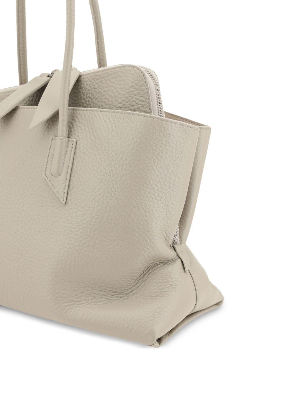 THE ATTICO Borsa a spalla 'La Passeggiata' in pelle beige 