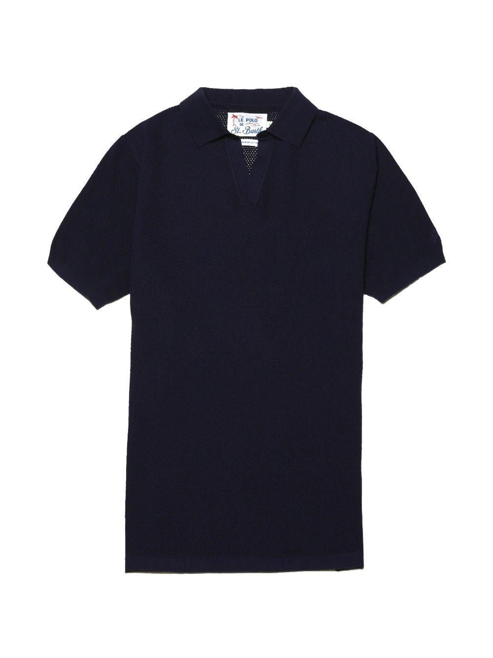 MC2 SAINT BARTH Polo Sloan Mesh in cotone blu 