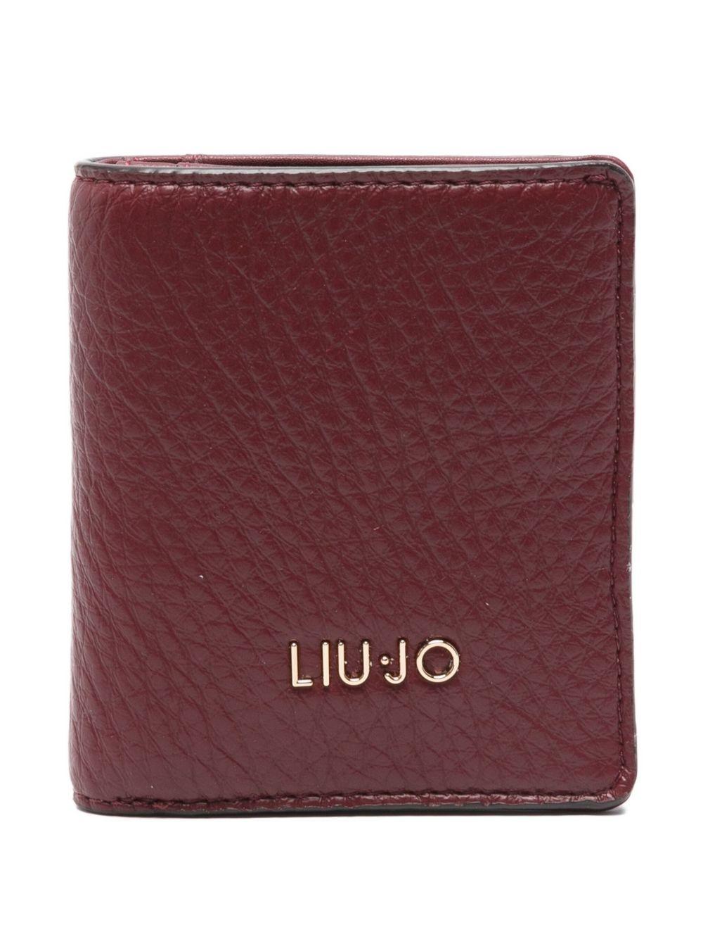 LIUJO Portafoglio bordeaux in pelle granulata 