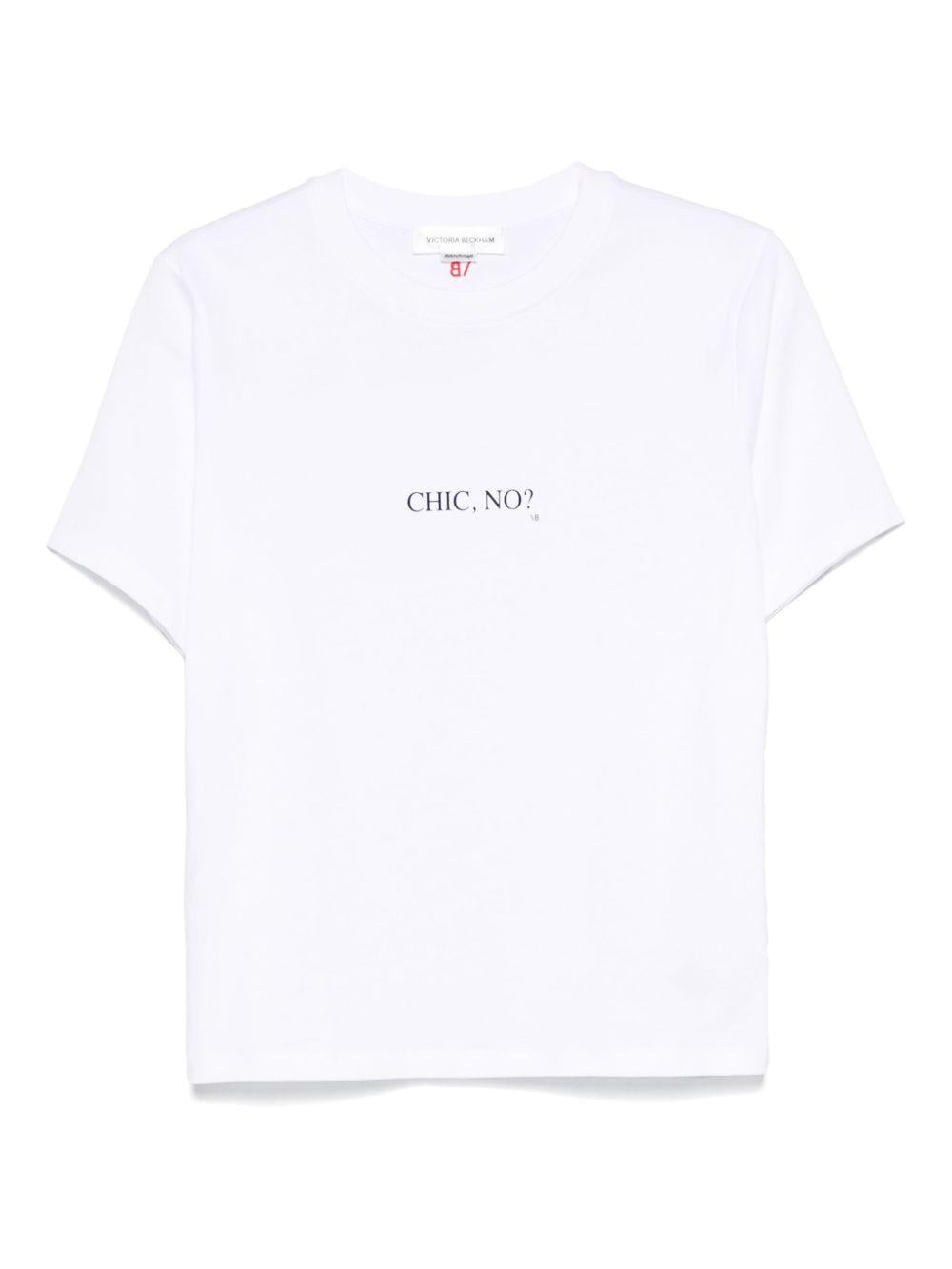 VICTORIA BECKHAM T-shirt in cotone bianco girocollo 