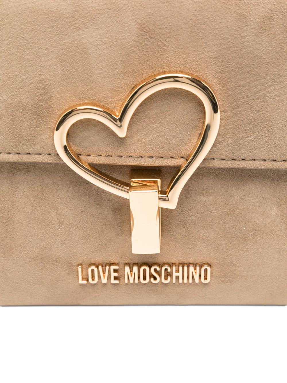 LOVE MOSCHINO Borsa a tracolla in suede con chiusura a cuore 