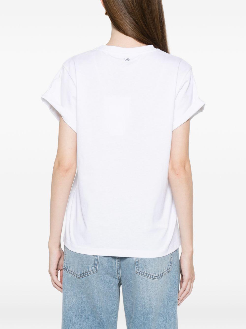 VICTORIA BECKHAM T-shirt Tilly in cotone bianco con logo VB ricamato 