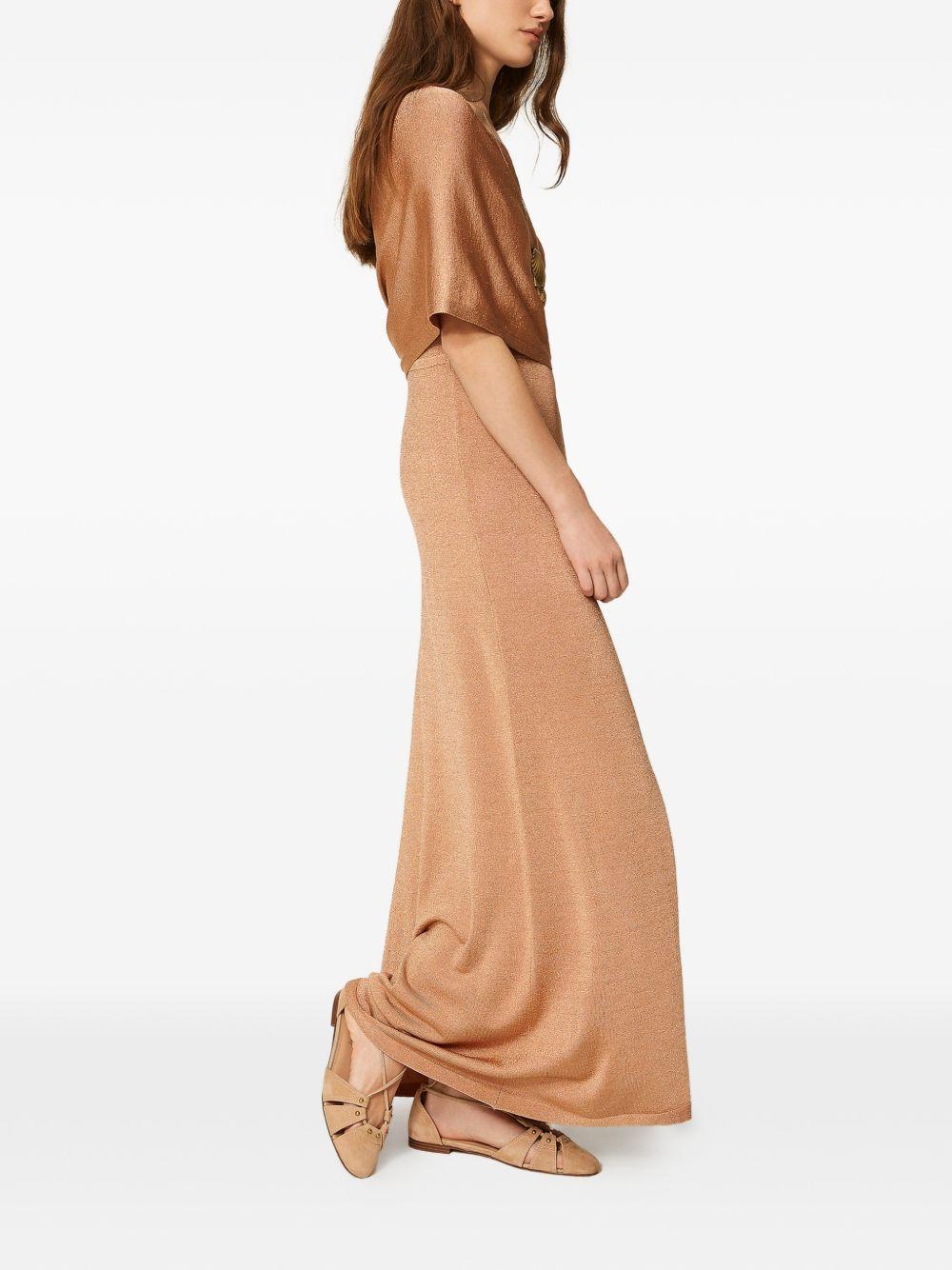 TWINSET Abito lungo con scollo a V e spalle asimmetriche 