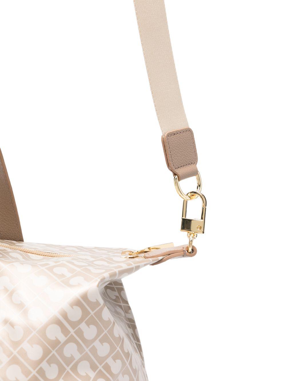 GHERARDINI Borsa Softy Creta con logo all-over avorio 