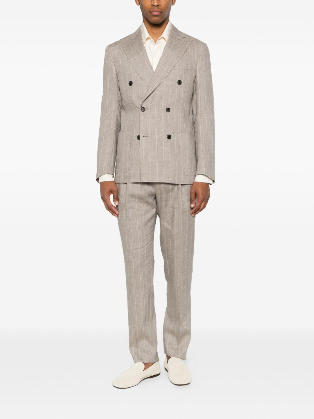 CORNELIANI Completo grigio gessato con giacca doppiopetto 