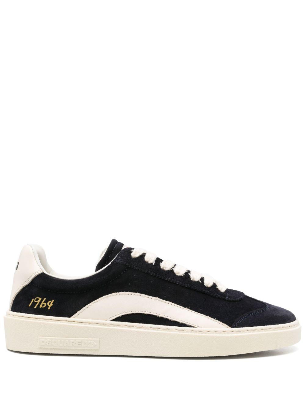 DSQUARED2 Sneakers in pelle di vitello nera e bianca 