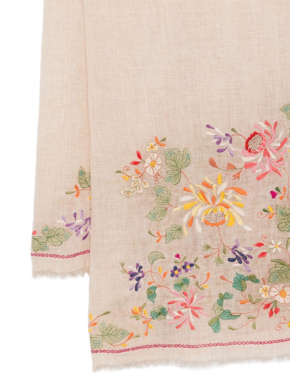 FALIERO SARTI Foulard Gerbera rosa chiaro con decorazione floreale 