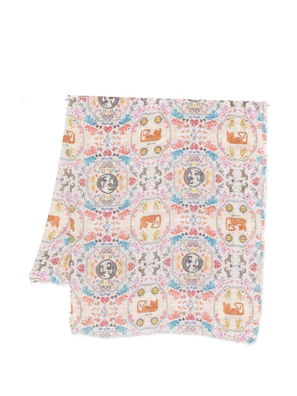 FALIERO SARTI Foulard Poly multicolore in cotone misto seta 