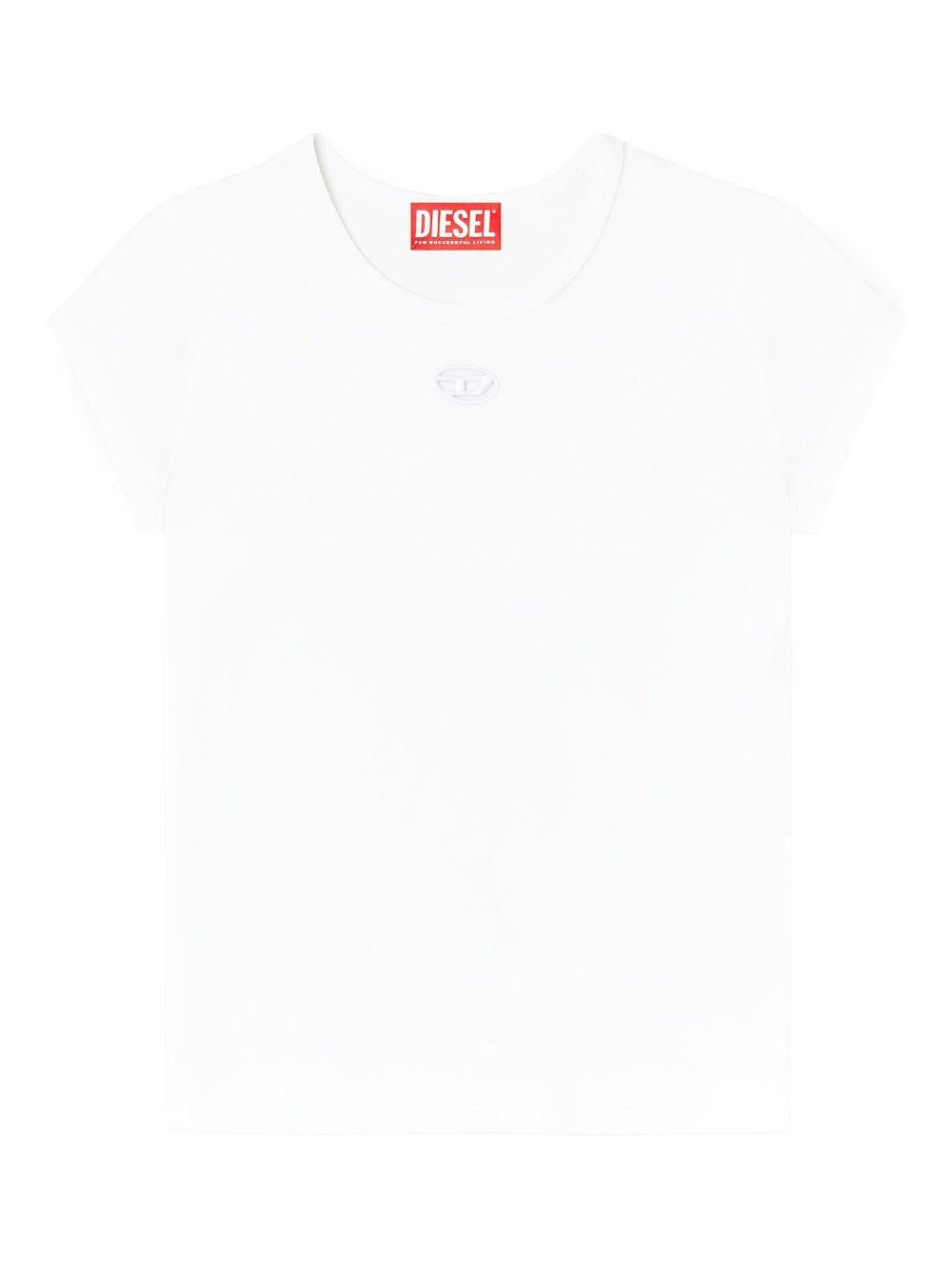 DIESEL T-shirt in cotone bianco a maniche corte 