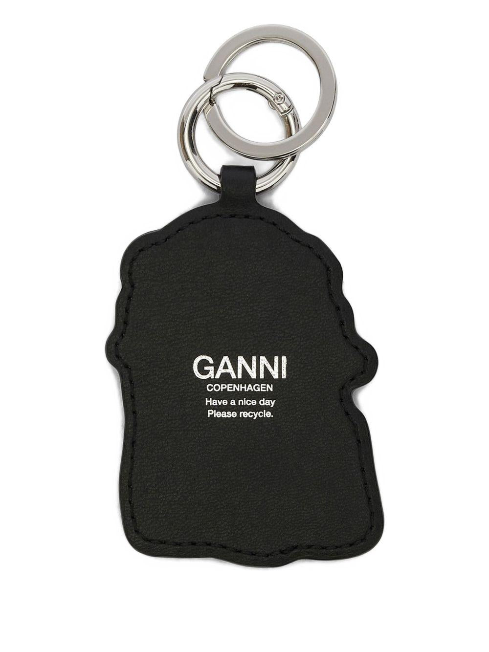 GANNI Portachiavi Barboncino con logo 