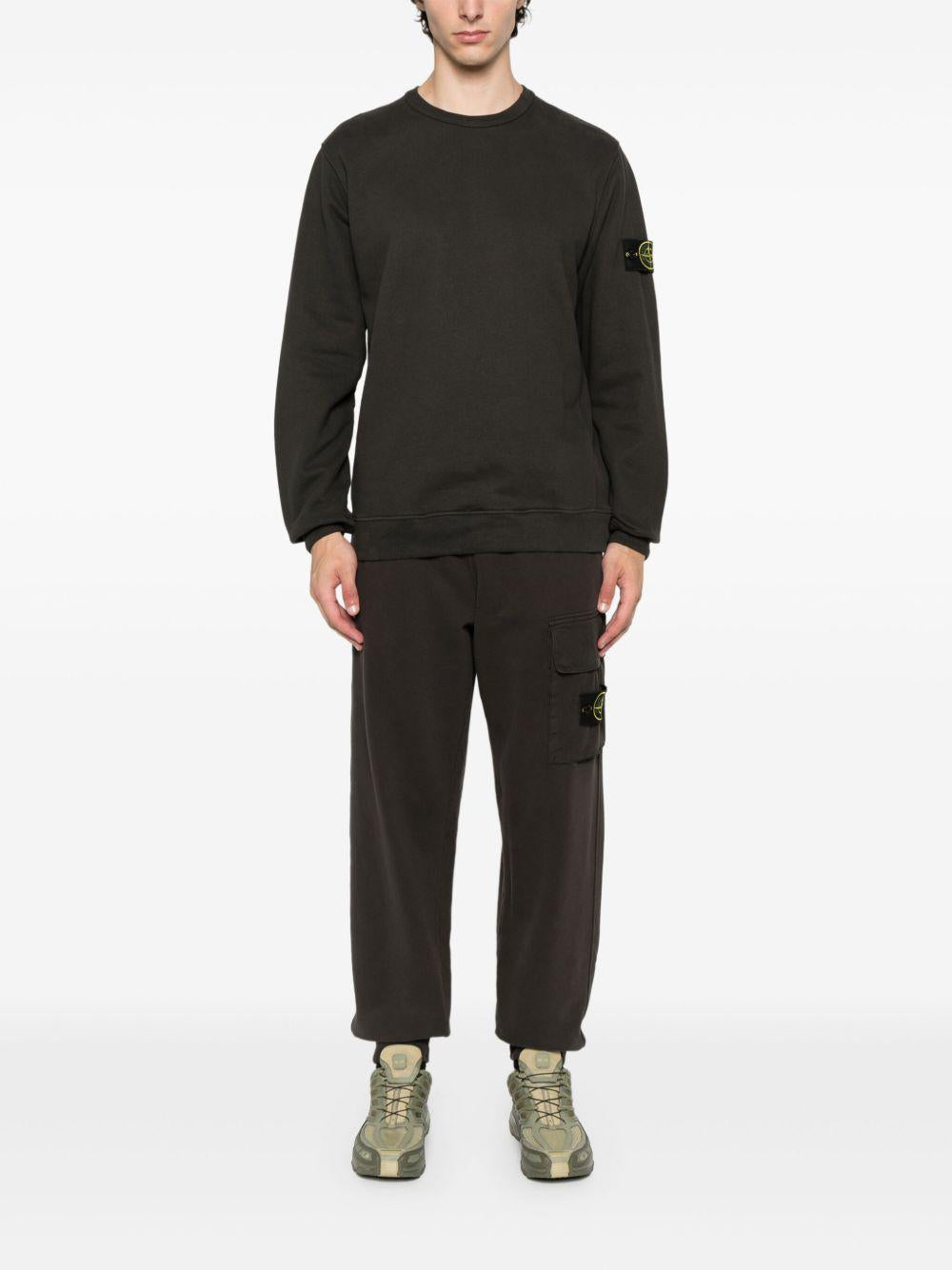 STONE ISLAND Felpa girocollo con patch logo<BR/> 