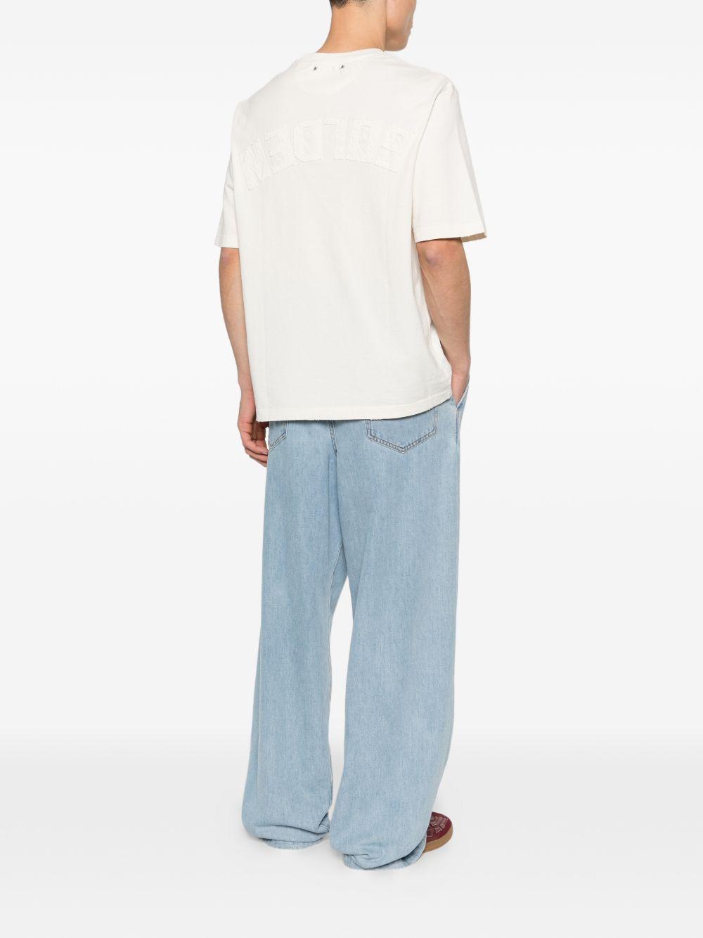 GOLDEN GOOSE T-shirt a maniche corte in cotone avorio 