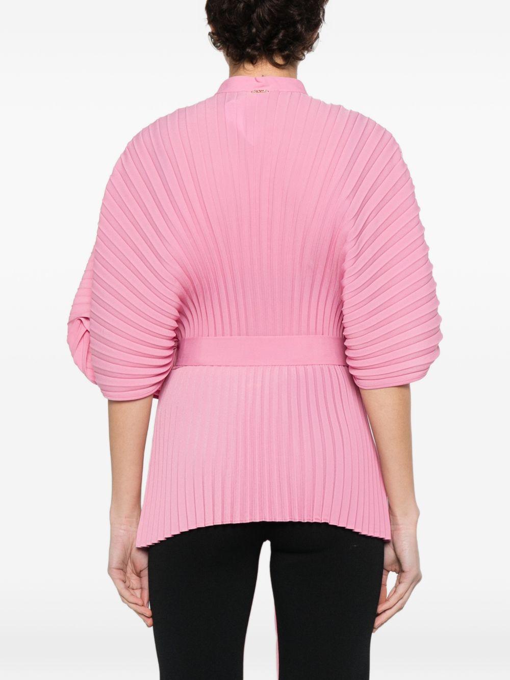 TWINSET Camicia plissettata con fiocco rosa 