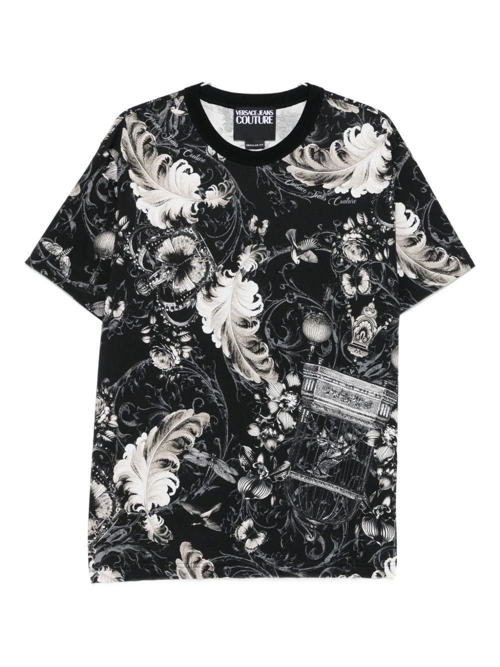 VERSACE JEANS COUTURE T-shirt con stampa in stile barocco 