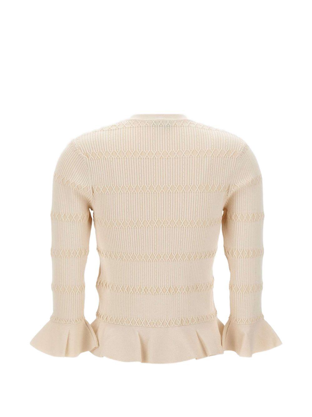 LIUJO Cardigan crema con bottoni dorati 
