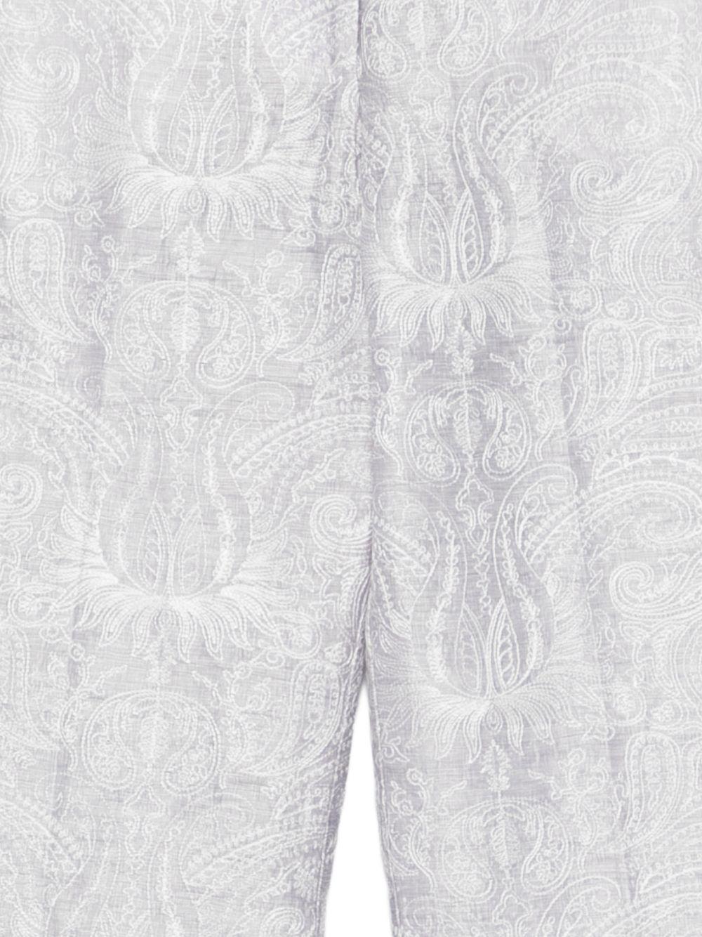 SEVENTY Pantaloni in lino e seta celeste con stampa 