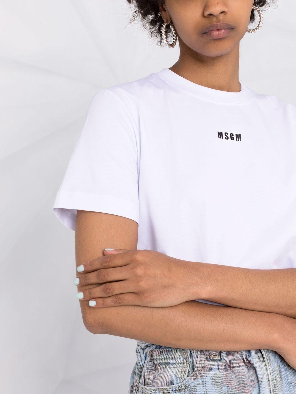 MSGM T-shirt bianca con logo 