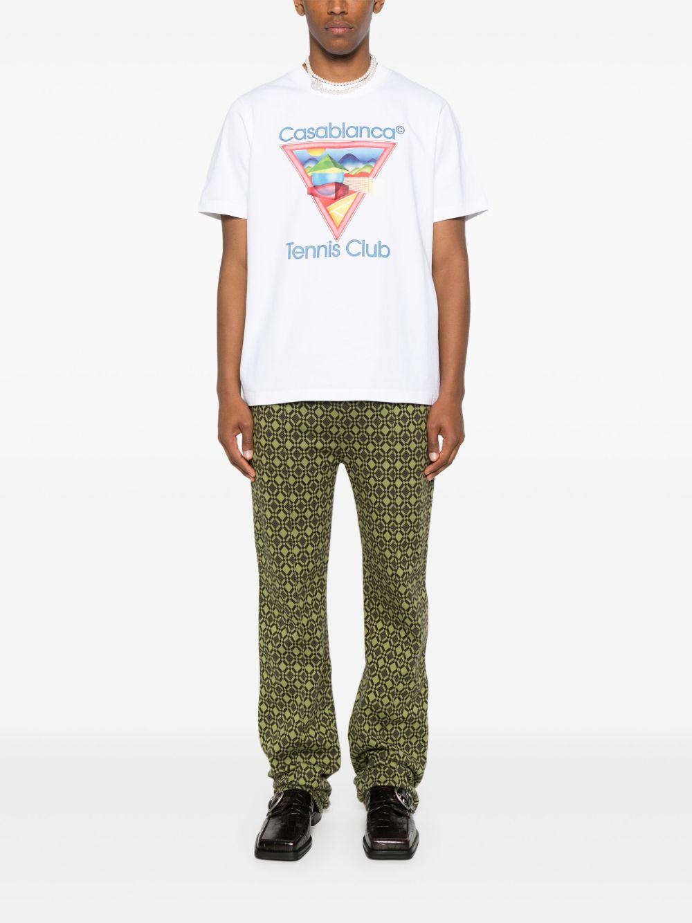 CASABLANCA T-shirt 'Tennis Club' in cotone bianco con stampa 