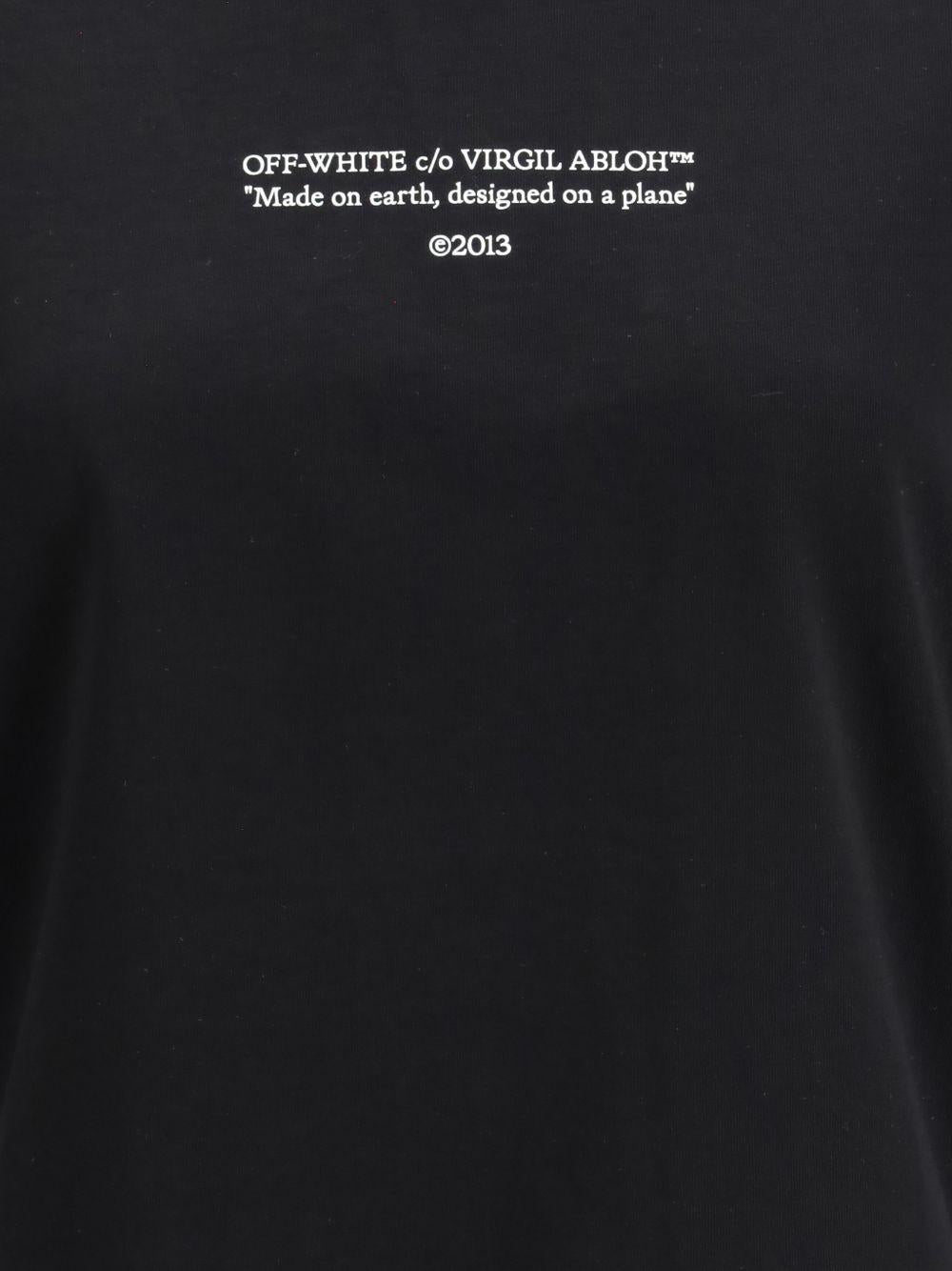 OFF WHITE T-shirt nera con grafica sul petto 