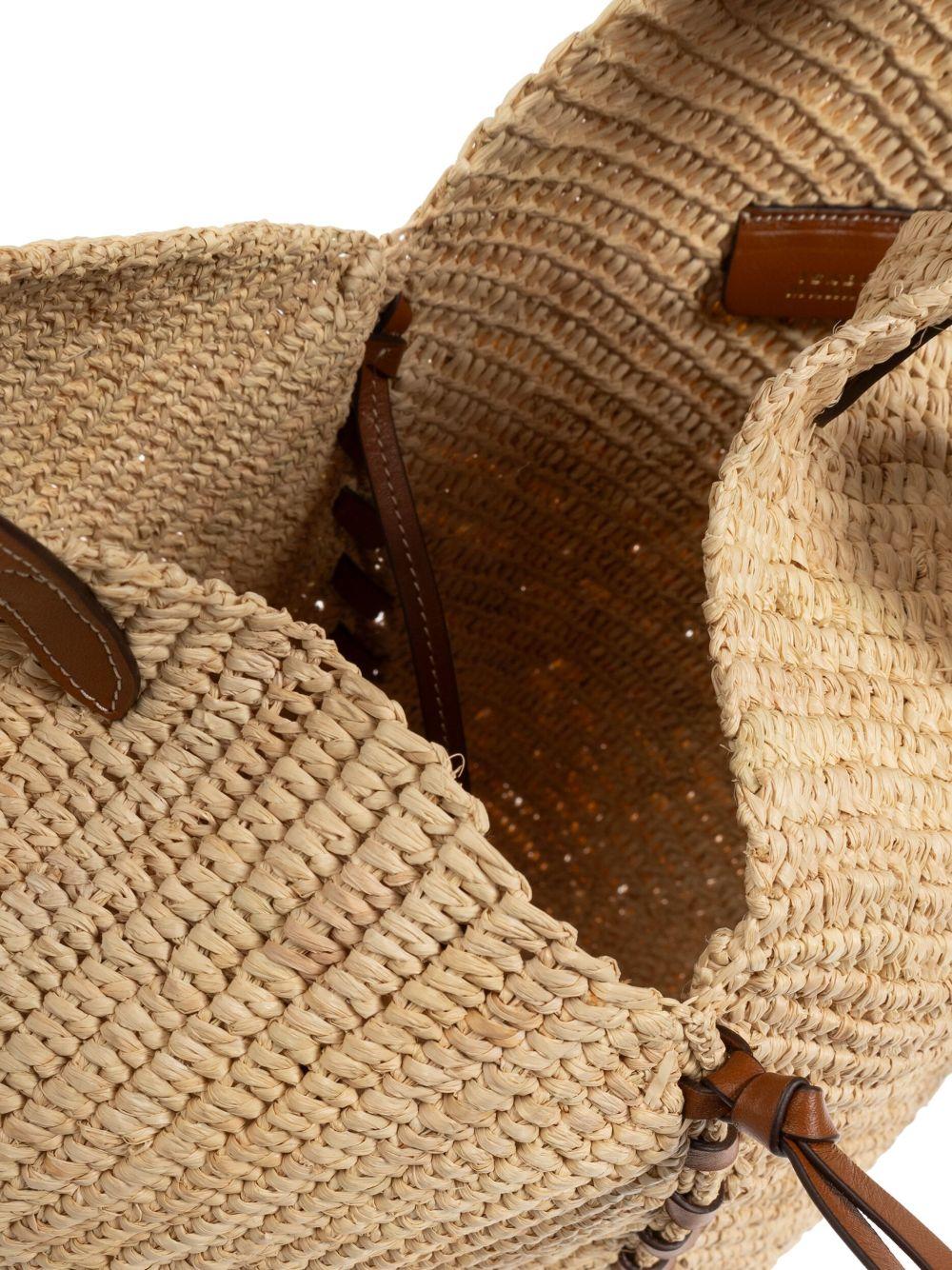 ISABEL MARANT Borsa a spalla in rafia e pelle 