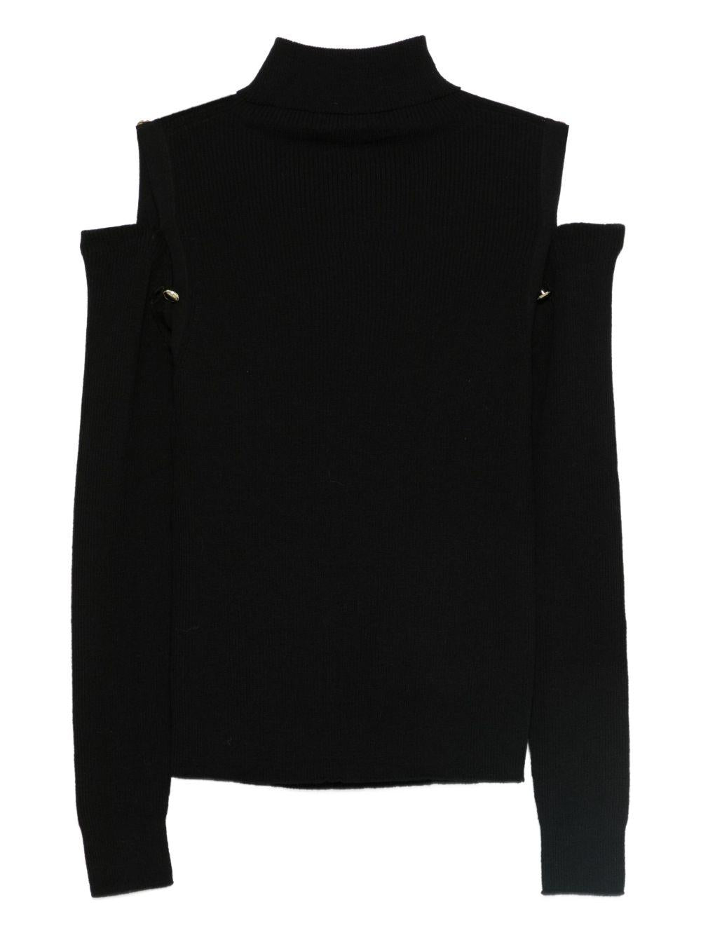 D EXTERIOR Maglia nera con spalle scoperte 