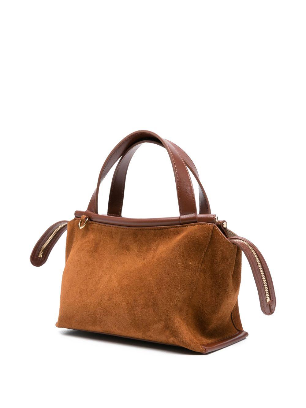 WANDLER Borsa Ida in suede e pelle marrone 