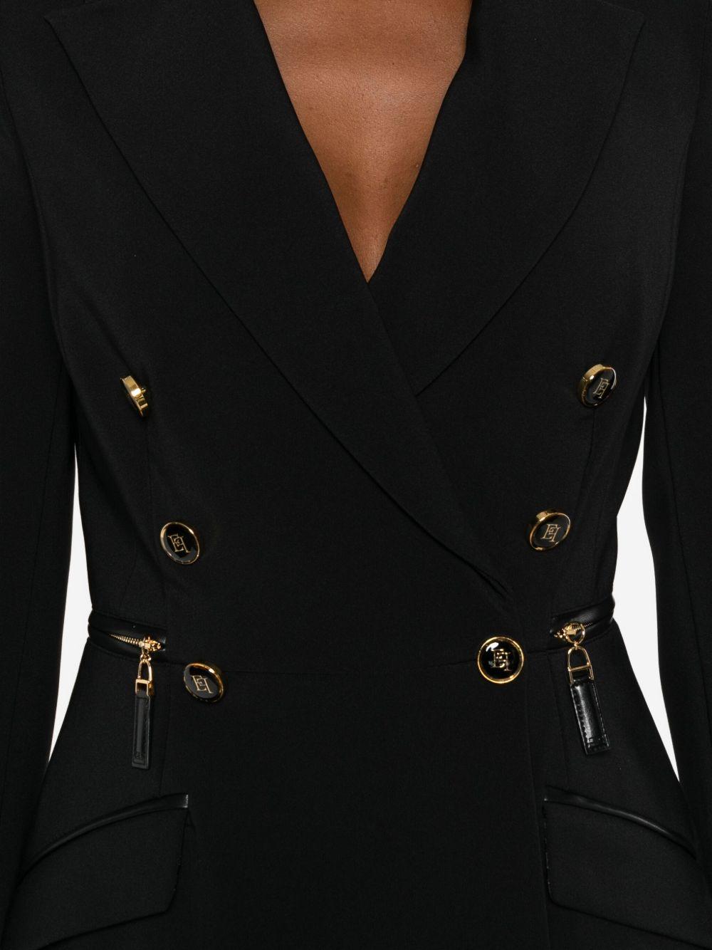ELISABETTA FRANCHI Blazer doppiopetto in crepe nero 