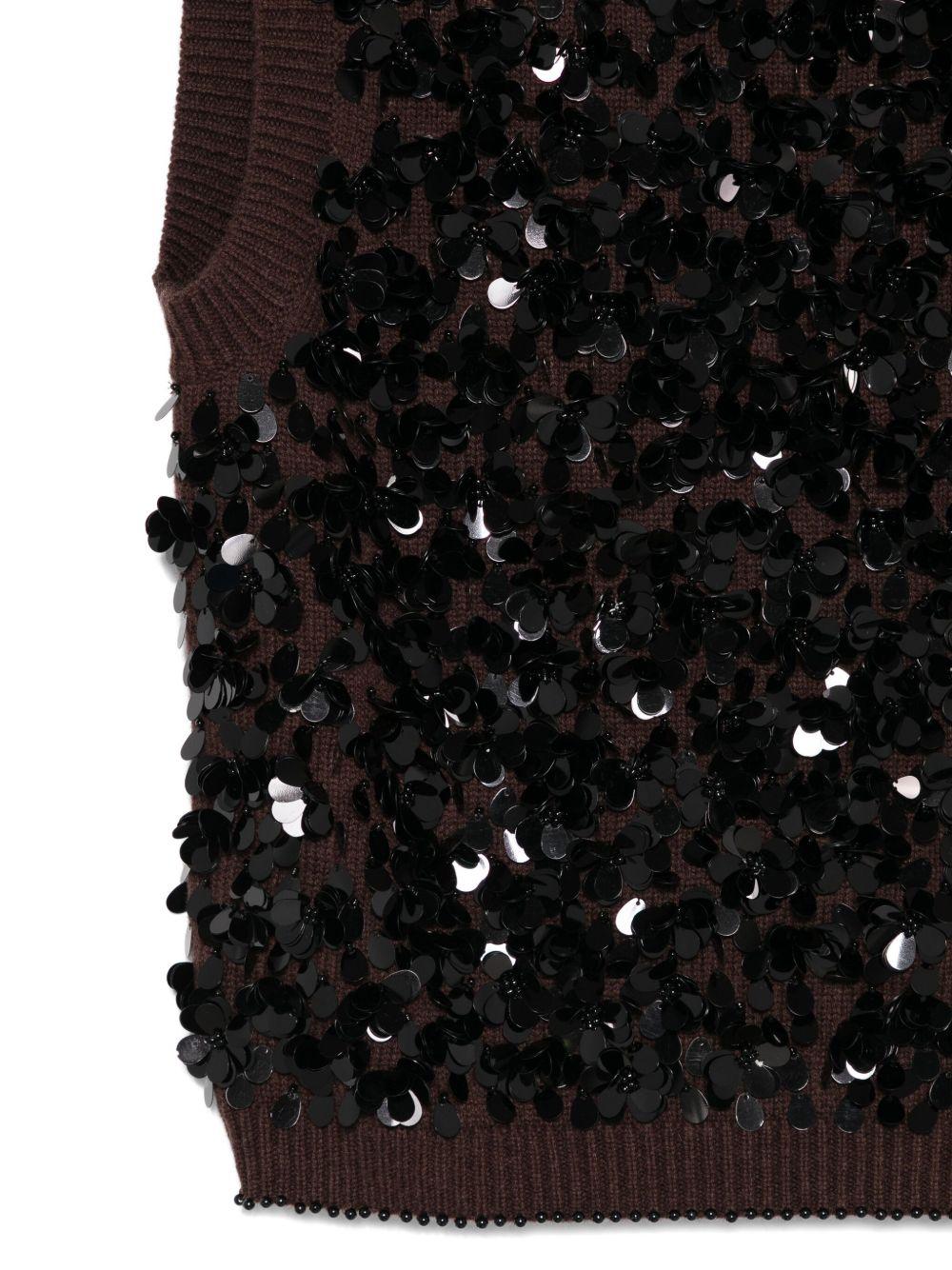 SEMICOUTURE Gilet in maglia con paillettes 