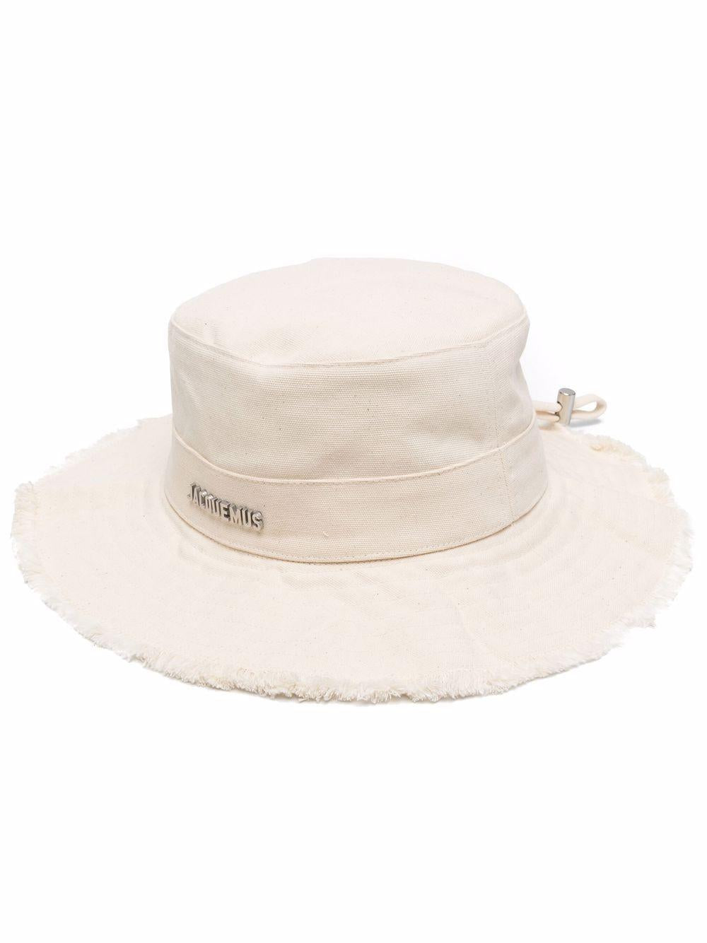 JACQUEMUS Cappello Le Bob Artichaut bianco in cotone con logo 