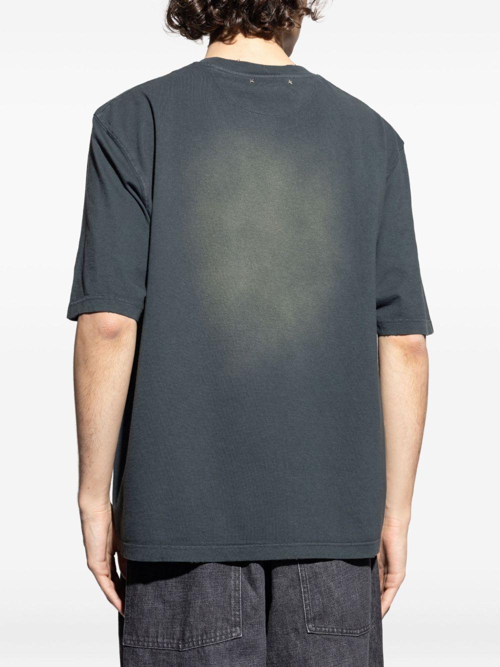 GOLDEN GOOSE T-shirt grigio scuro con logo 