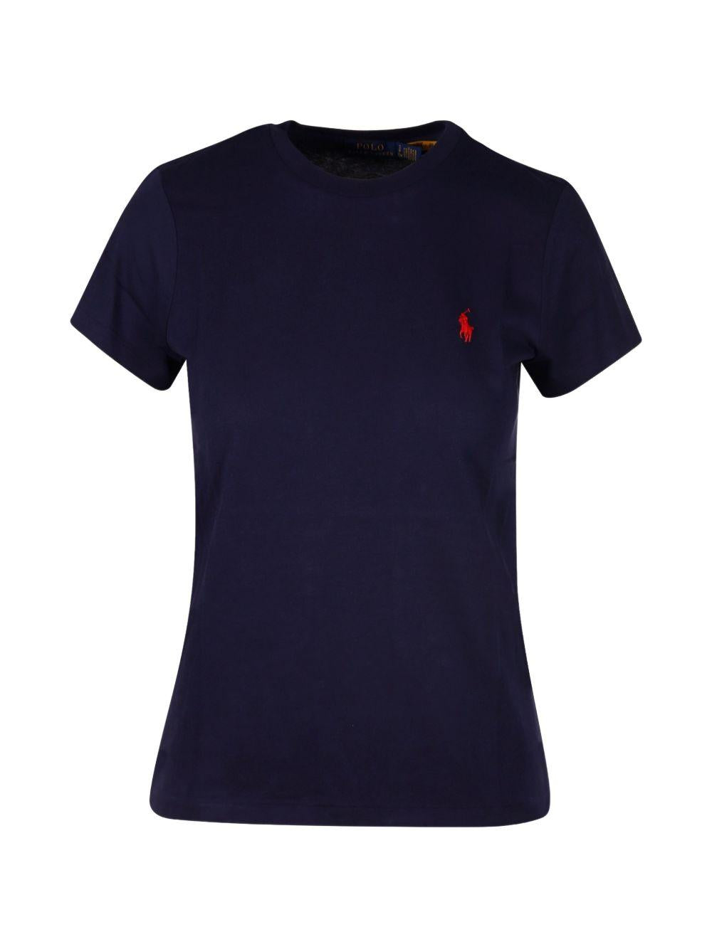 POLO RALPH LAUREN T-shirt con logo Polo in cotone blu navy 