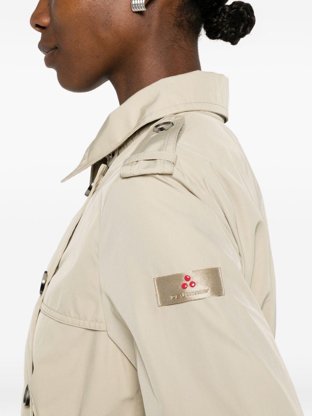 PEUTEREY Trench doppiopetto Knude con citura in vita beige 