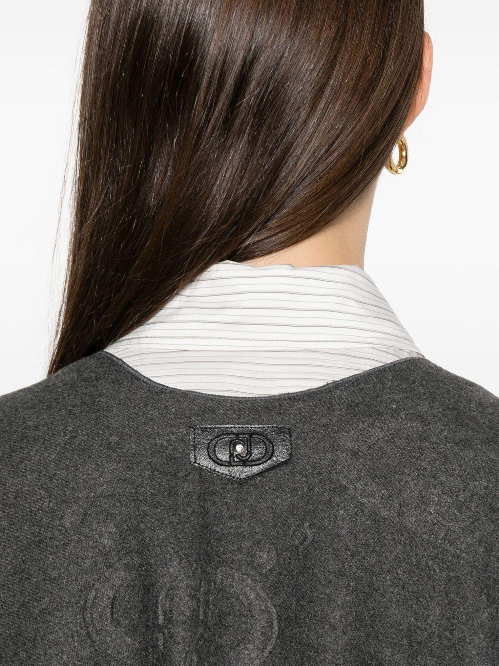 LIUJO Poncho con logo e frange 