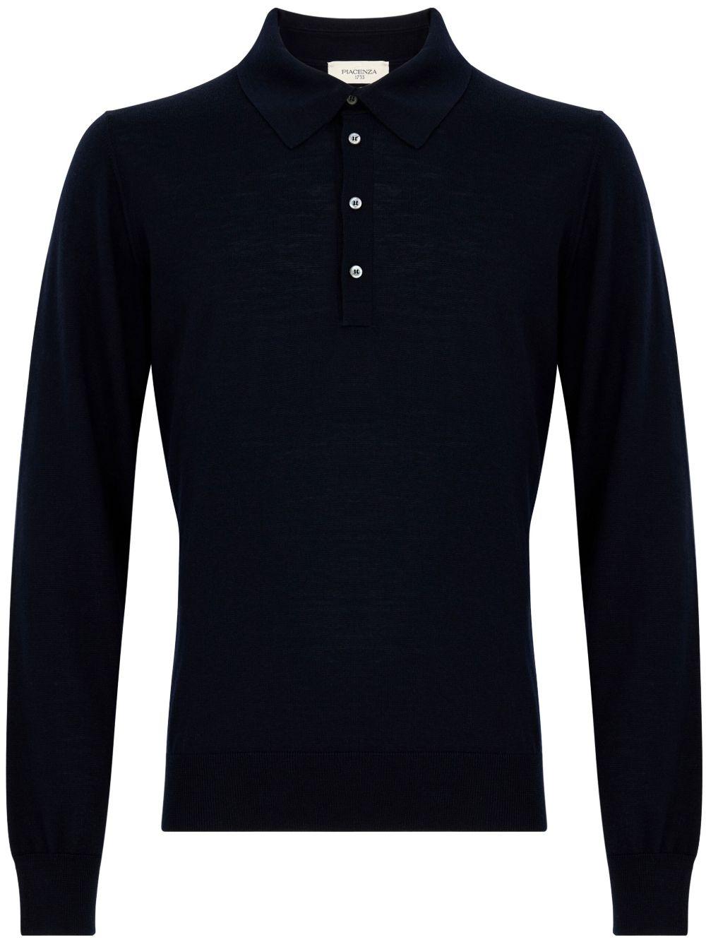 PIACENZA CASHMERE Polo in lana blu 