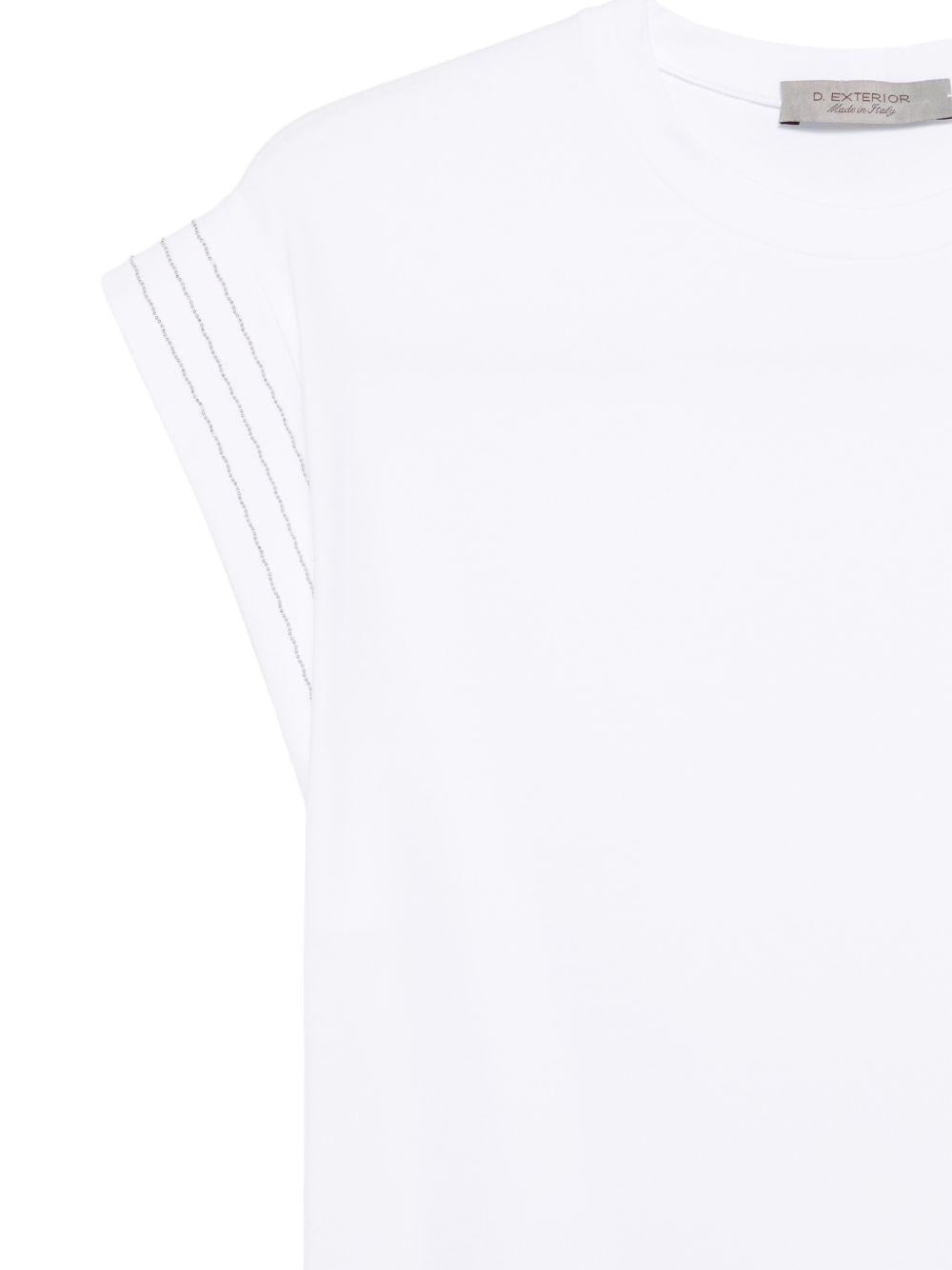 D EXTERIOR T-shirt in cotone elasticizzato bianco 