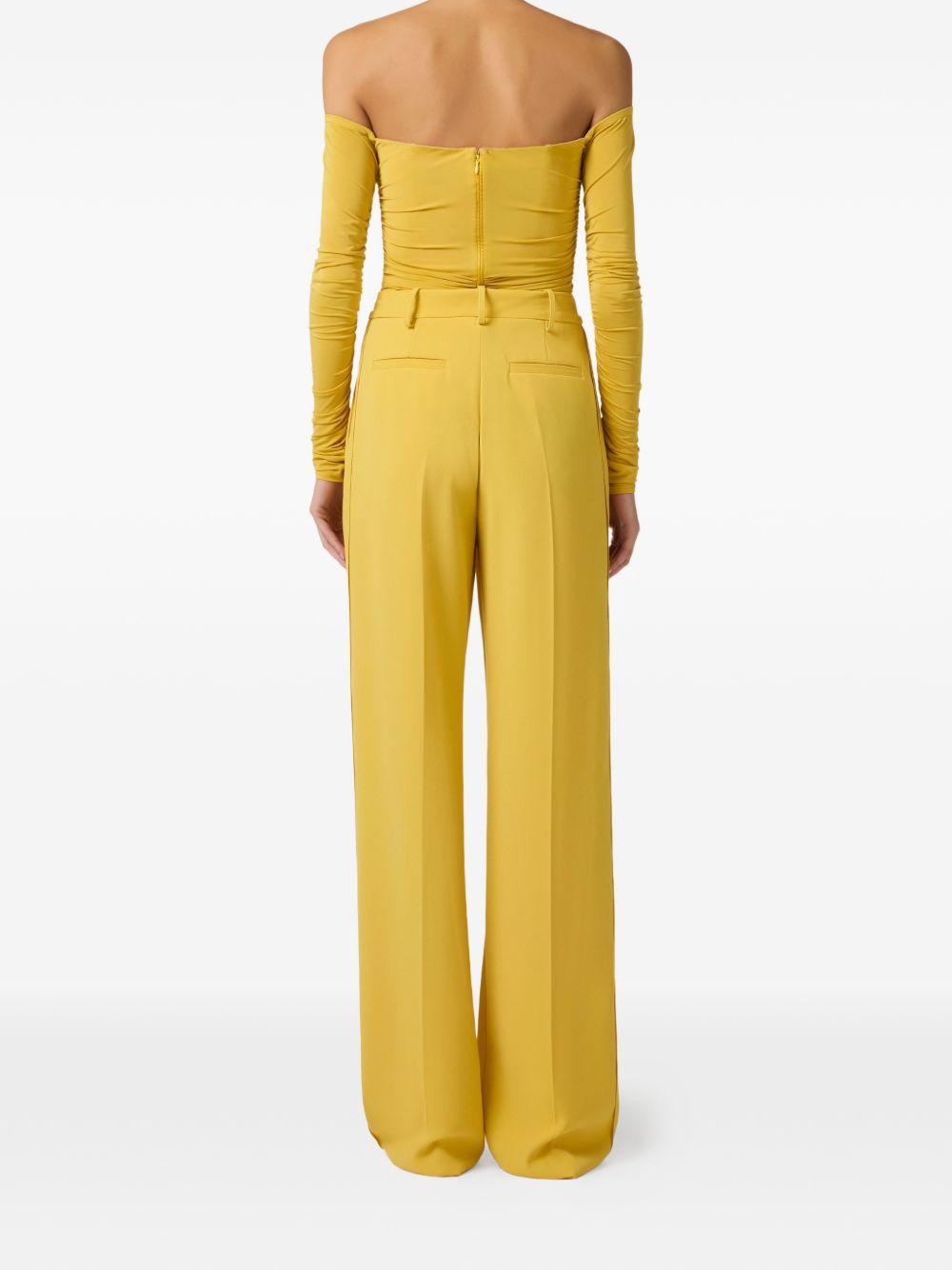 ELISABETTA FRANCHI Pantaloni sartoriali in tessuto giallo 