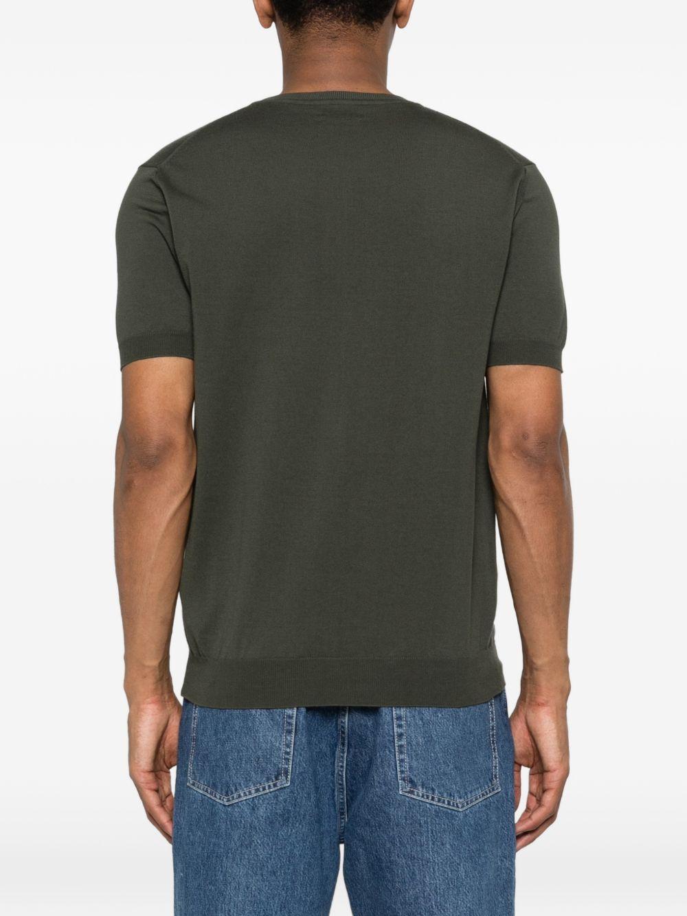 BARACUTA Maglia verde a maniche corte girocollo 