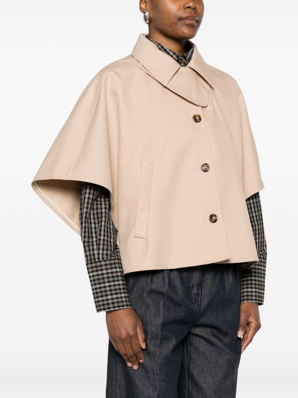 MAX MARA Cappa in cotone beige con bottoni 