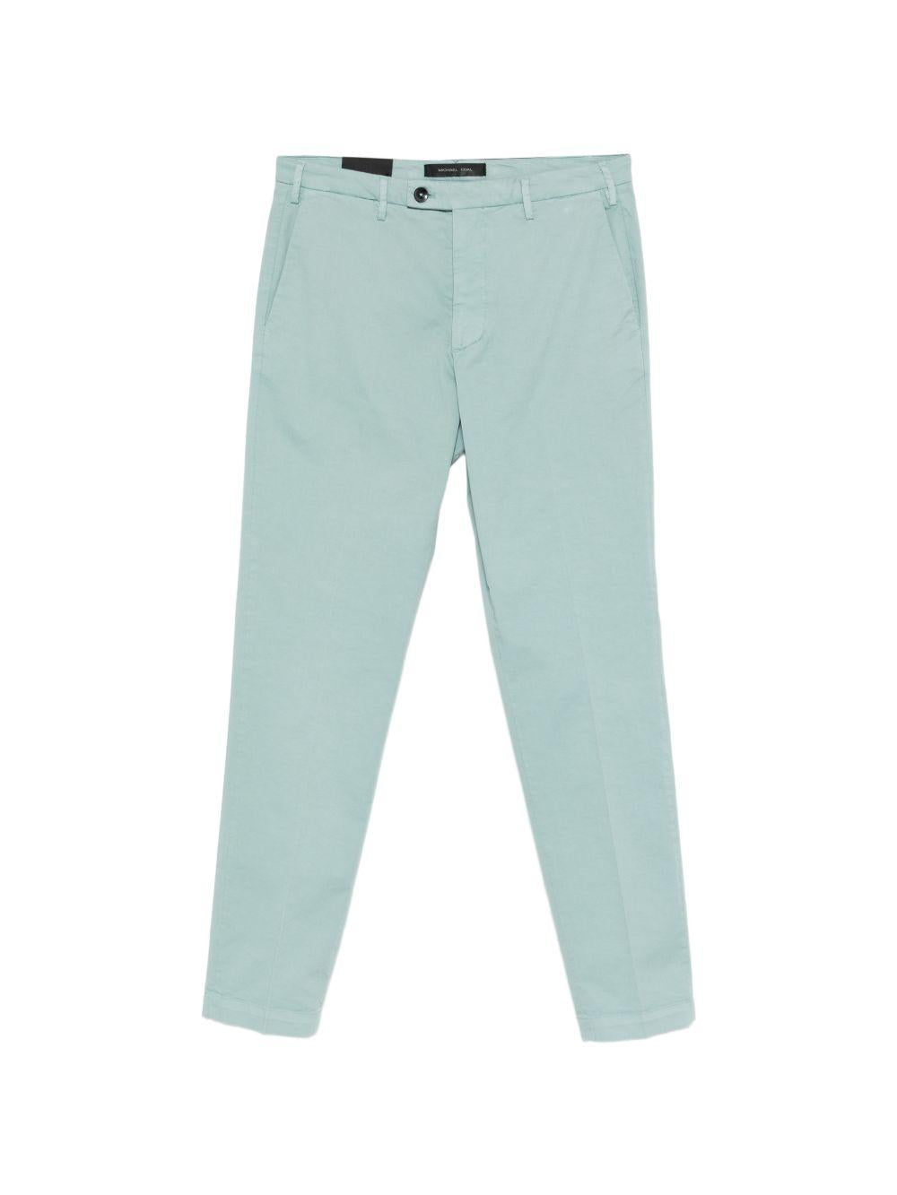 MICHAEL COAL Pantaloni Brad in cotone celeste 