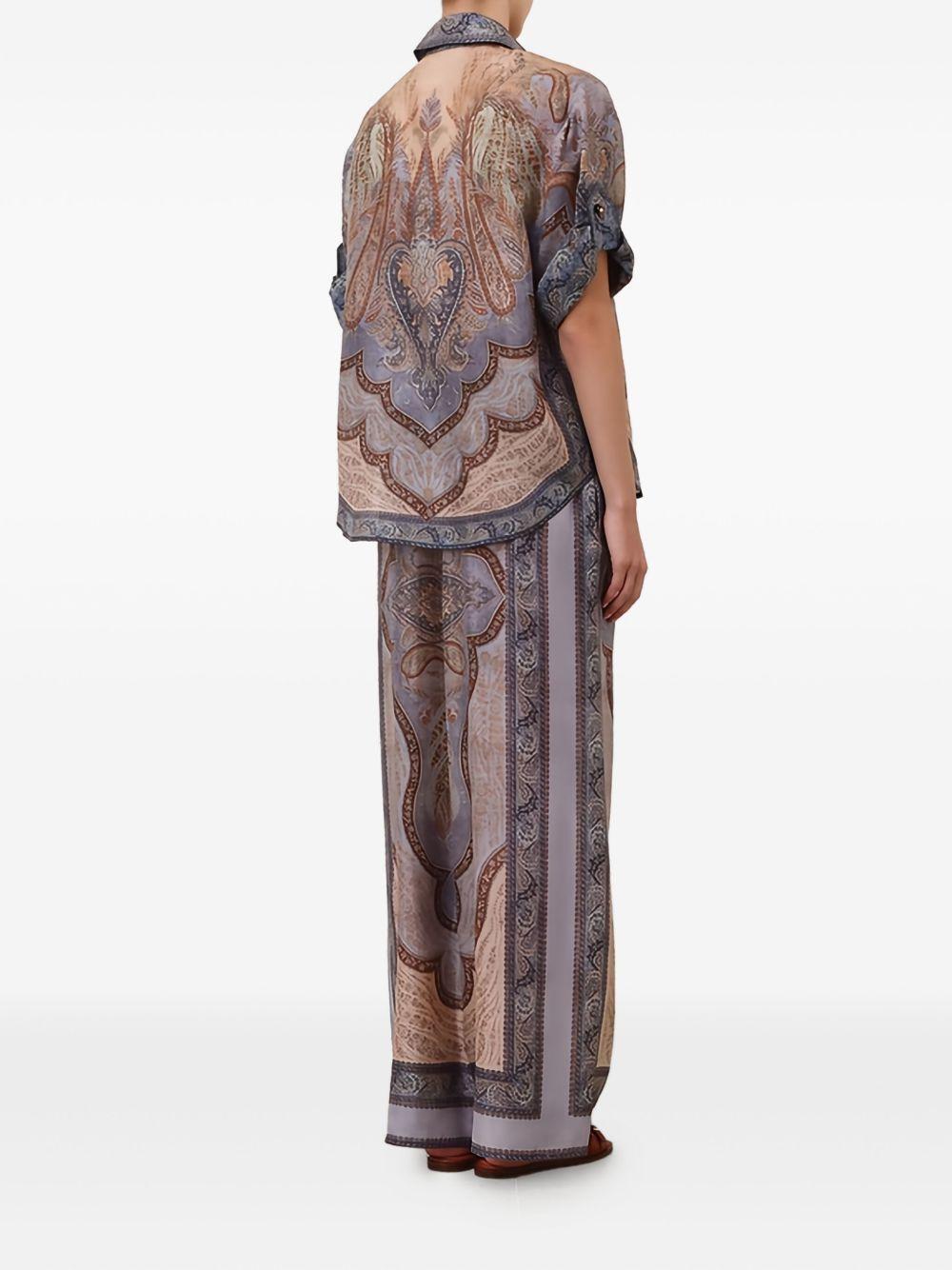 ZIMMERMANN Pantaloni in seta con fantasia 