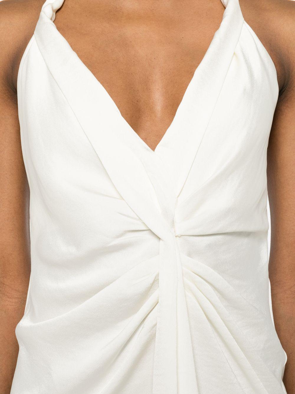 ELEH Abito lungo elegante bianco con scollatura frontale 