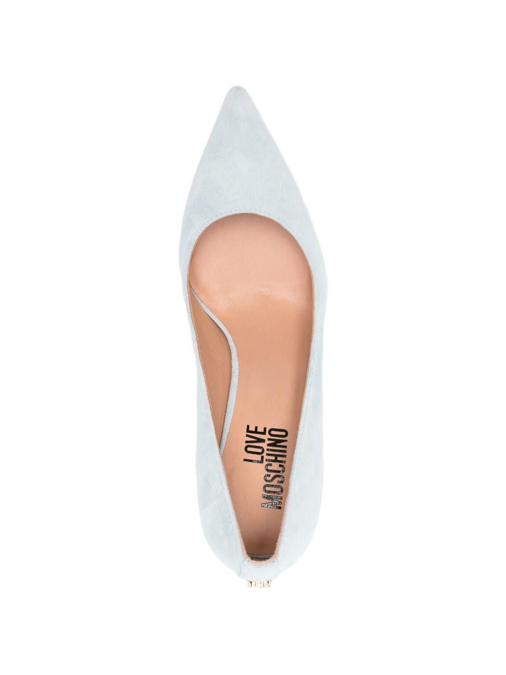 LOVE MOSCHINO Decollete color ghiaccio con tacco 