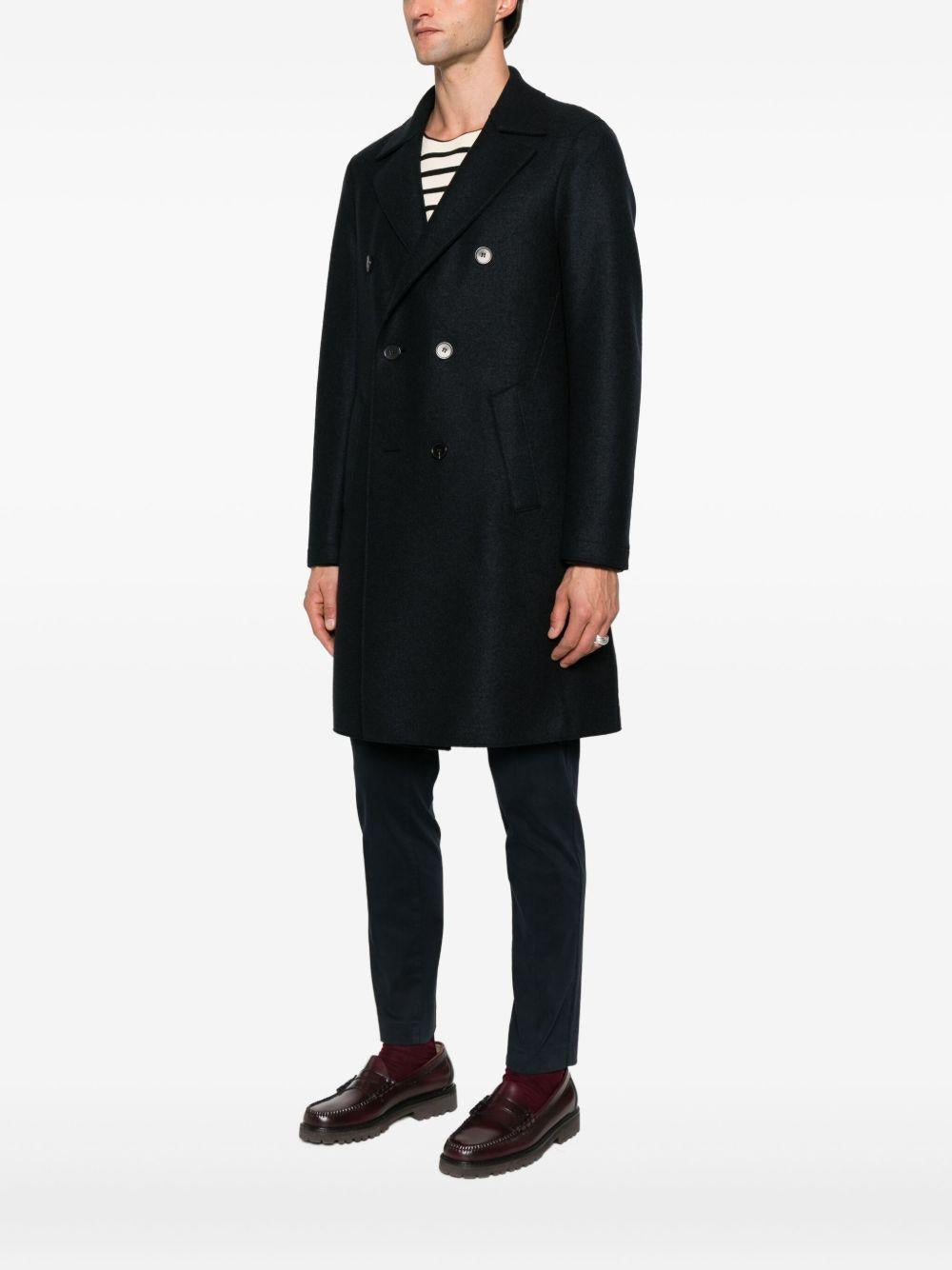 HARRIS WHARF LONDON Cappotto lungo doppiopetto oversize blu navy 