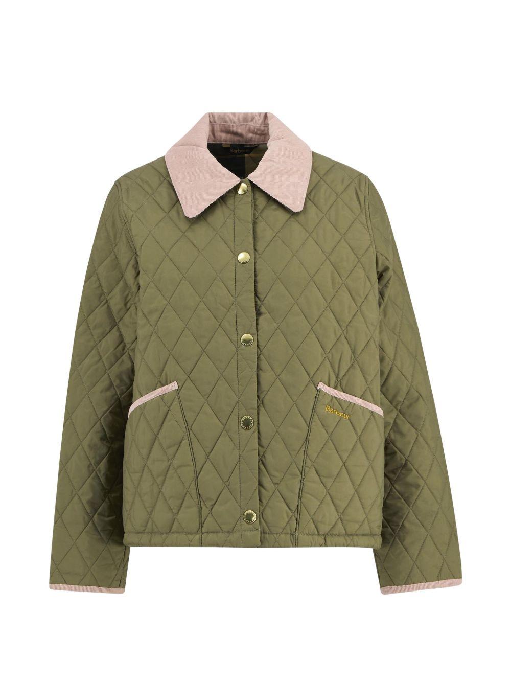 BARBOUR Giacca Icons Cropped Liddesdale verde trapuntata 